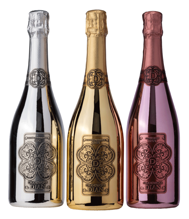 Dian champagne bottles
